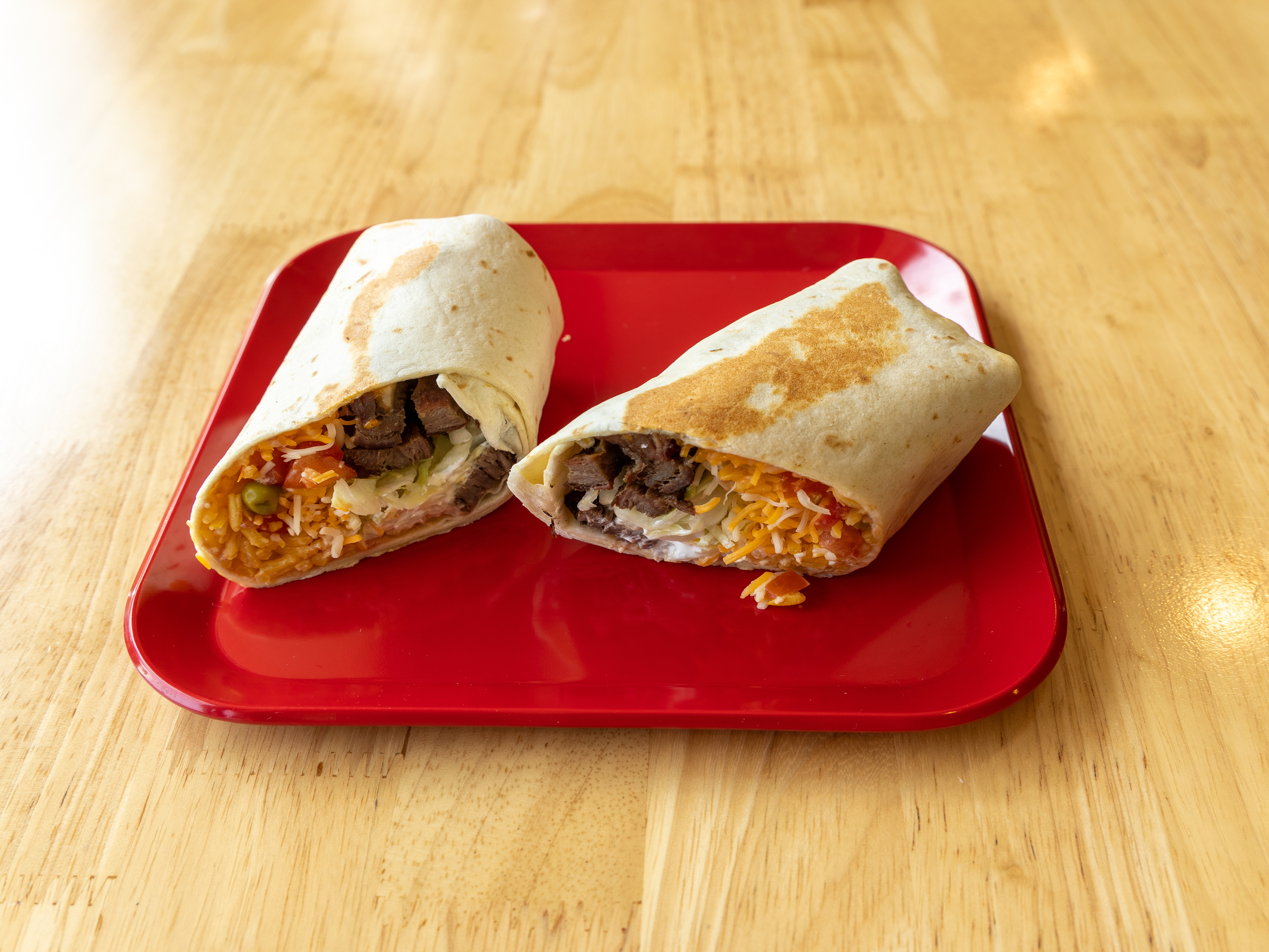 Order Beef Fajita Burrito food online from Taco Nation store, Spring on bringmethat.com