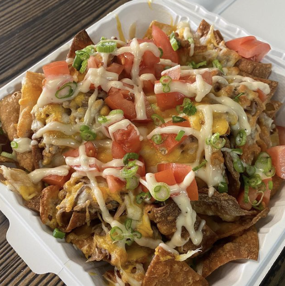 Order Kalua Pork Nachos food online from Popo On 6th store, Tracy on bringmethat.com