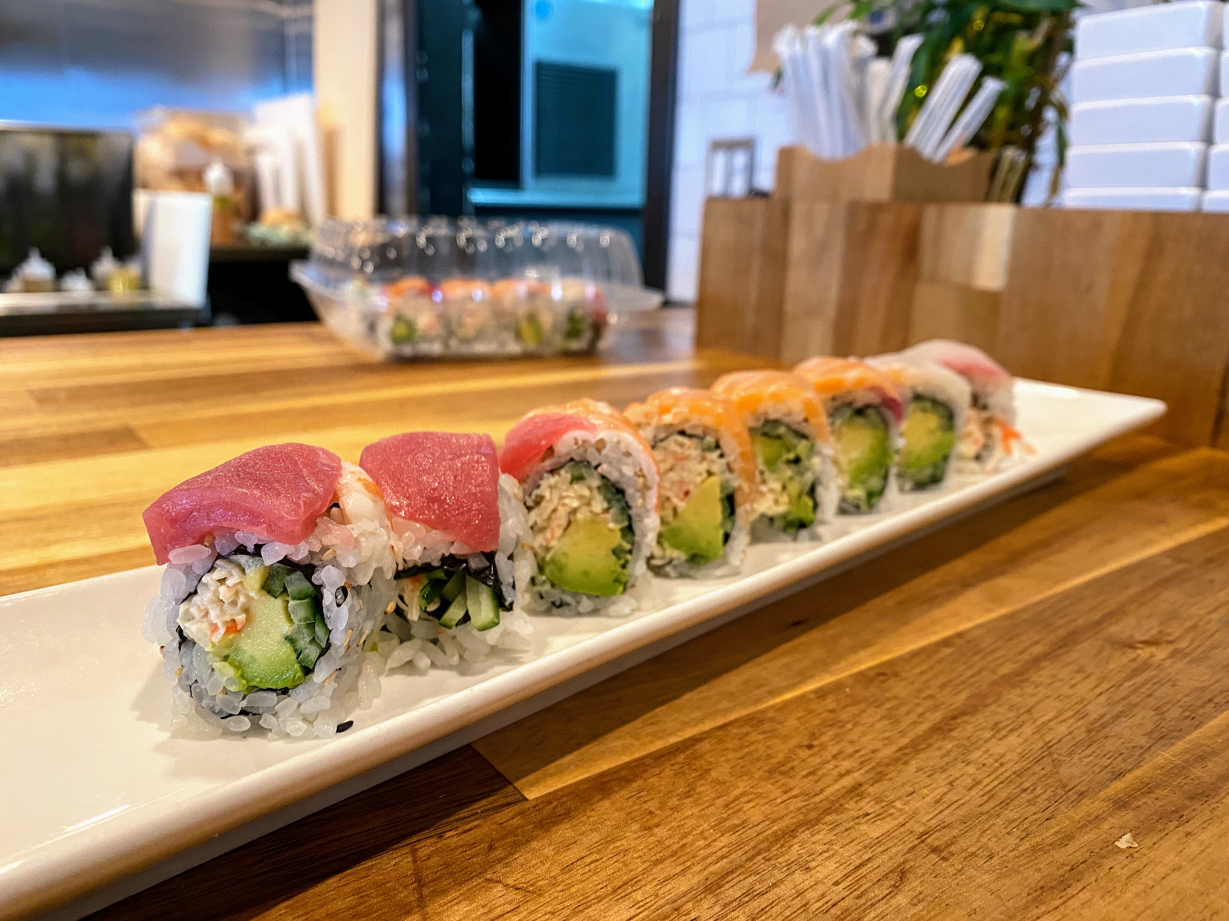 Order Rainbow Roll food online from Sushiology store, Kennesaw on bringmethat.com