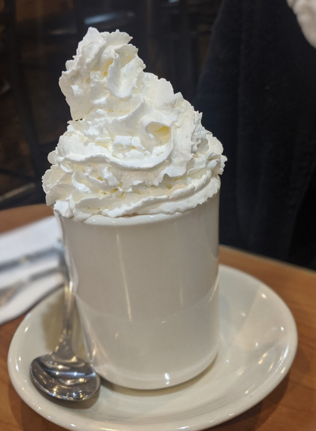 Order Hot Chocolate with Whipped Cream food online from Happy Days Diner store, Brooklyn on bringmethat.com