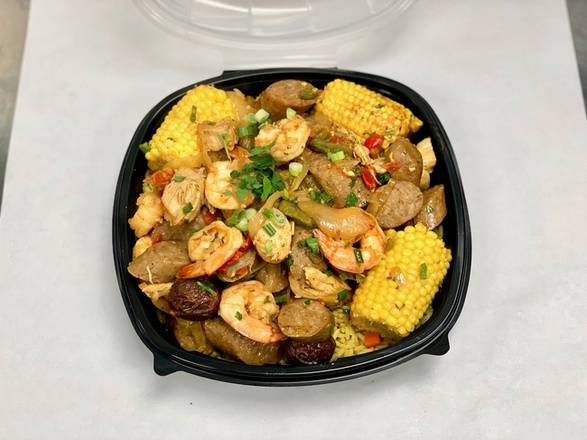 Order *Shrimp, Chicken & Sausage Skillet food online from Bailey Seafood store, Buffalo on bringmethat.com