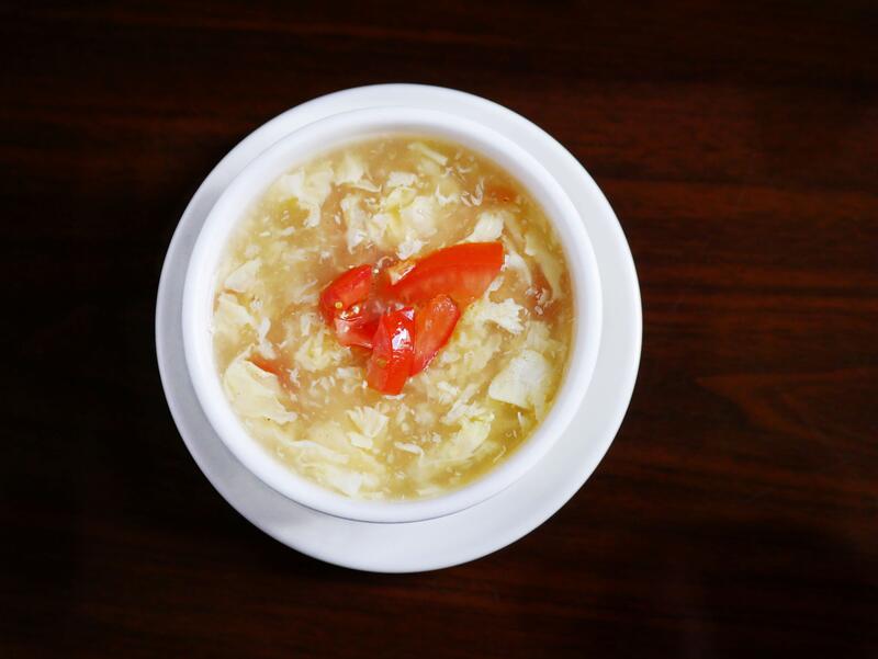 Order Tomato Egg Soup food online from Four Leaves Asian Restaurant store, Huntsville on bringmethat.com