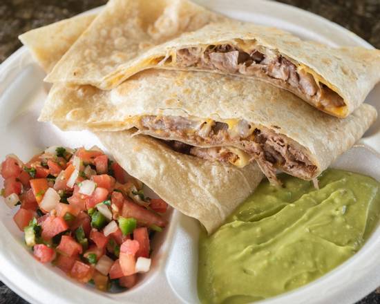 Order Carnitas Quesadilla food online from Rivas Mexican Grill store, Sparks on bringmethat.com