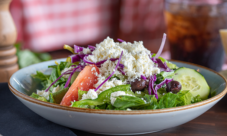 Order Greek Salad - Small food online from Russo's New York Pizzeria - Broadway store, Pearland on bringmethat.com