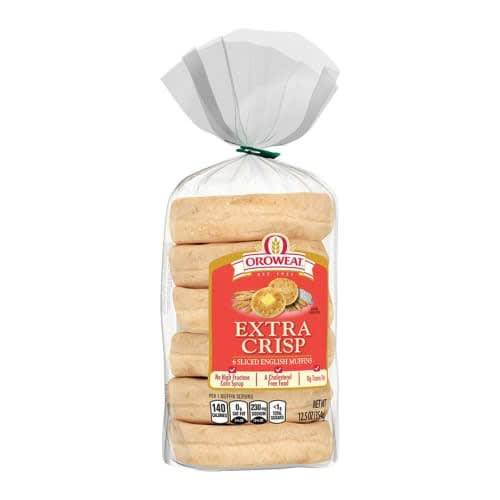 Order Oroweat · Extra Crisp English Muffins (6 ct) food online from United Supermarkets store, Plainview on bringmethat.com