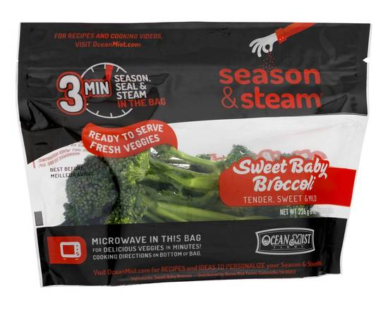 Order Ocean Mist Farms · Season & Steam Sweet Baby Broccoli (8 oz) food online from Albertsons store, Hillsboro on bringmethat.com
