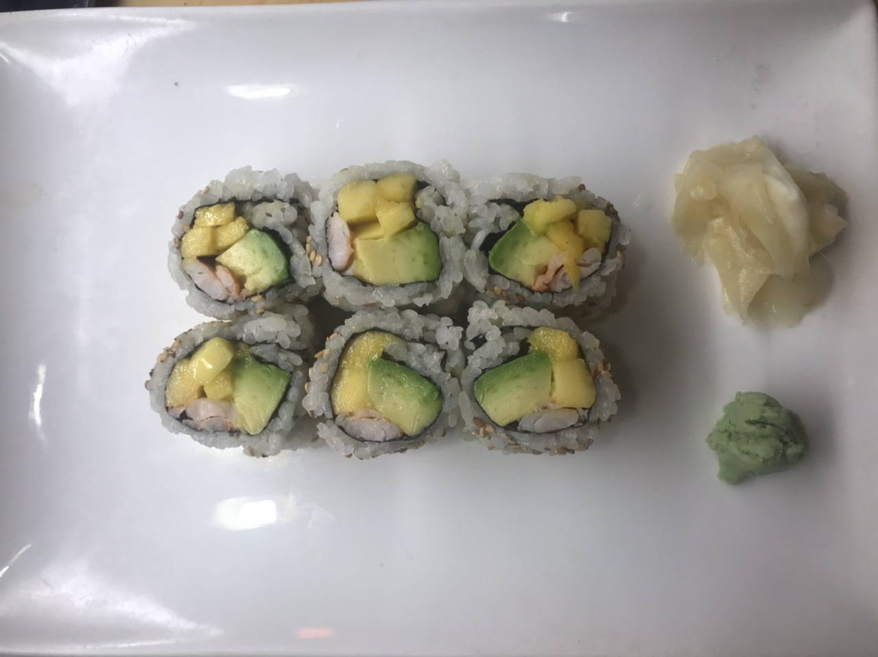 Order Shrimp Mango avocado roll food online from Abace sushi store, New York on bringmethat.com