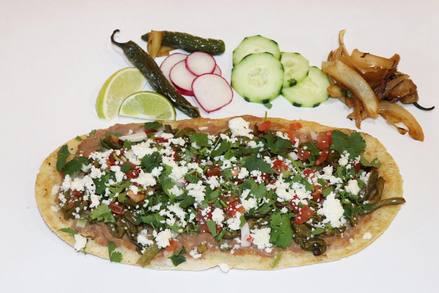 Order Huarache Special food online from Toluco Mexican Kitchen store, Palo Alto on bringmethat.com