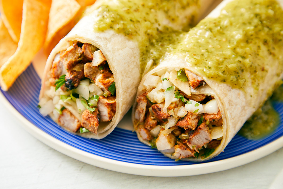 Order Al Pastor Burrito food online from Amandine Patisserie Cafe store, Los Angeles on bringmethat.com