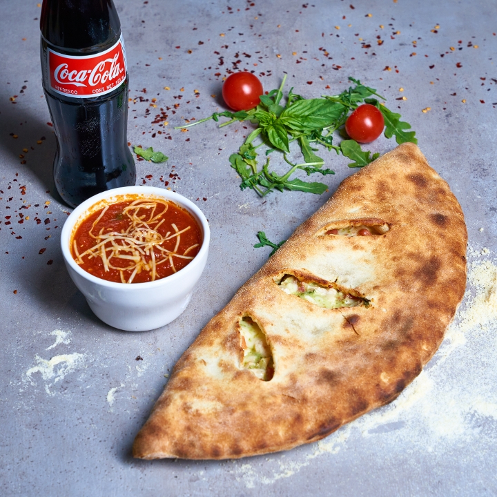 Order Chicken Pesto Calzone food online from The Bella Ciao store, Charlotte on bringmethat.com
