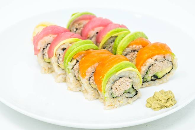 Order Sushi Real Crab Rainbow Roll food online from Erewhon Market store, Calabasas on bringmethat.com