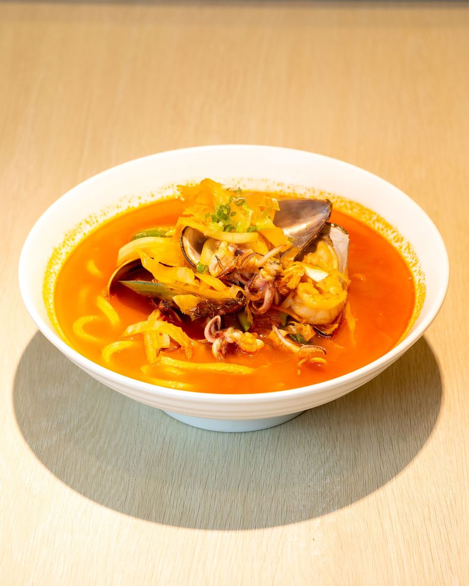 Order Spicy Seafood Udon food online from Sakana Japanese Sushi & Grill store, La Canada Flintridge on bringmethat.com