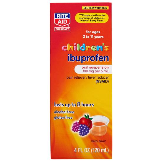 Order Rite Aid Childrens Ibuprofen Ages 2-11 Berry (4 oz) food online from Rite Aid store, Redondo Beach on bringmethat.com