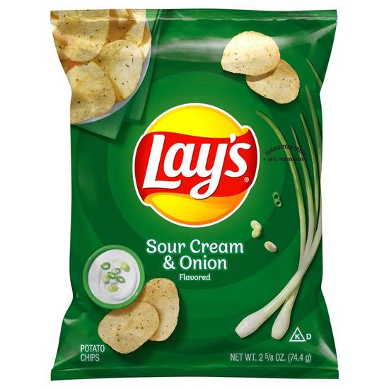 Order Lay's · Sour Cream & Onion Potato Chips (2.6 oz) food online from Mesa Liquor store, Mesa on bringmethat.com