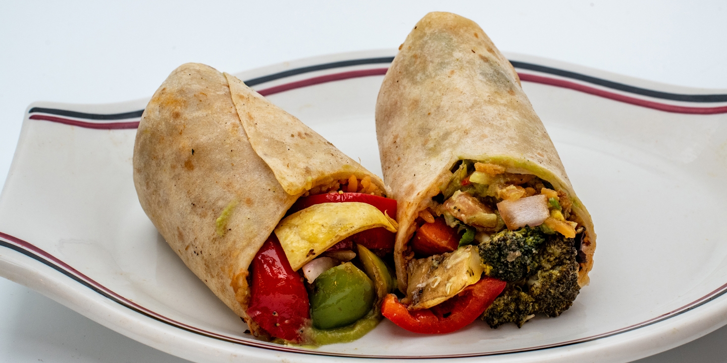 Order Grilled Vegetable Burrito (V) food online from Amelia's Taqueria store, Allston on bringmethat.com