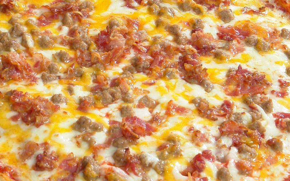 Order Roma Bacon Cheeseburger Pizza - 10" food online from Roma Pizza & Pasta store, Nashville on bringmethat.com