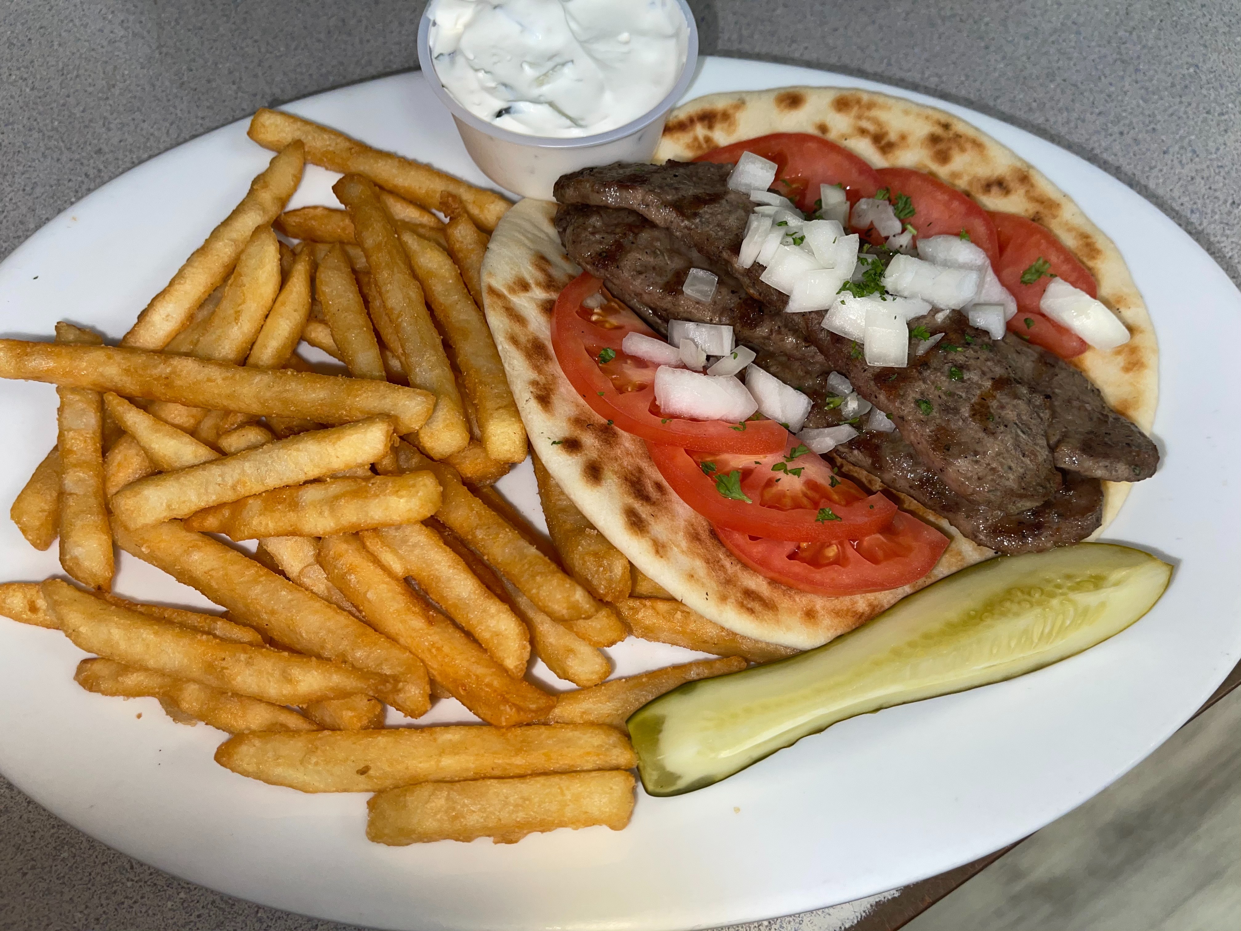 Order Gyro Deluxe food online from Papa Z Restaurant store, Colchester on bringmethat.com
