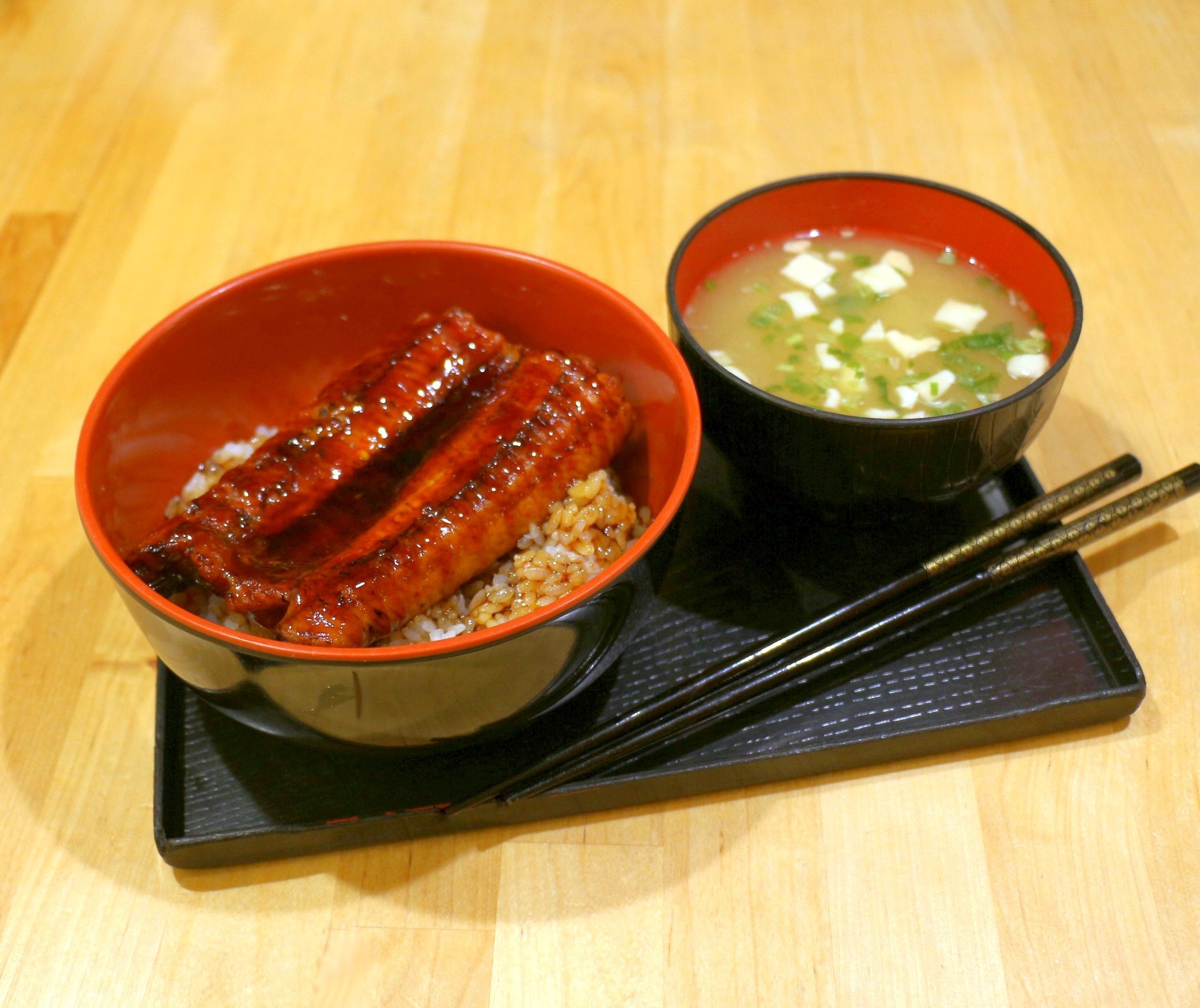 Order Unagi Donbori with Miso Soup food online from Matcha Time Cafe store, Ellicott City on bringmethat.com