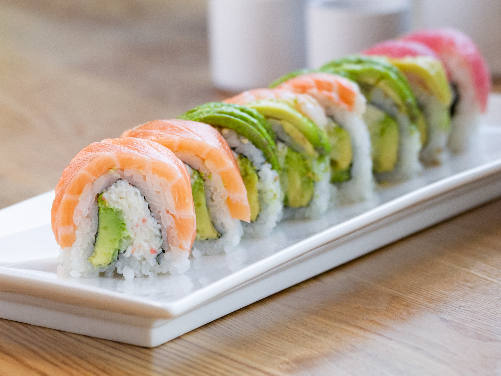 Order Rainbow Roll food online from Roll Call store, Los Angeles on bringmethat.com