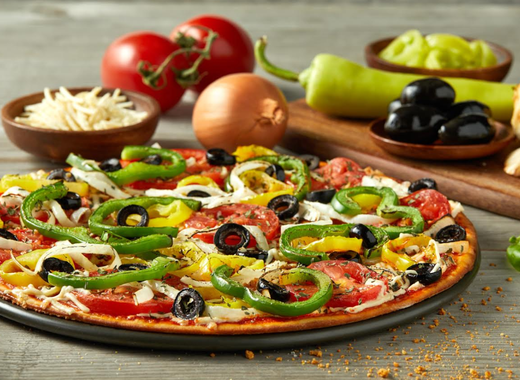 Order 10" Vegan It's Greek to ME Pizza food online from Donatos Pizza store, Evansville on bringmethat.com