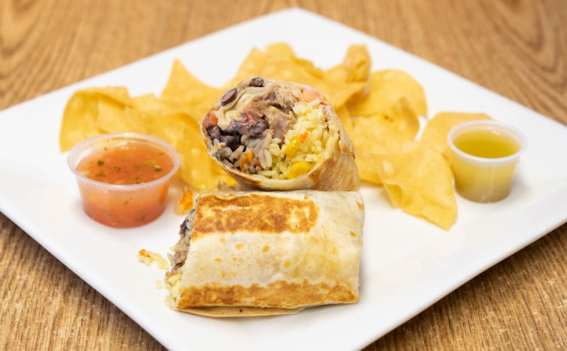 Order Adobada Burrito food online from Los Paisanos Catering store, Somerville on bringmethat.com