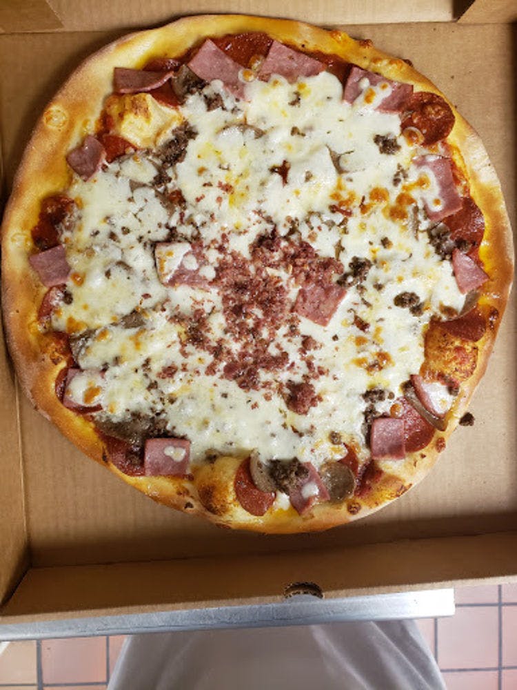 Order Meat Pizza - Large 14'' food online from Max Pizza store, Maxton on bringmethat.com