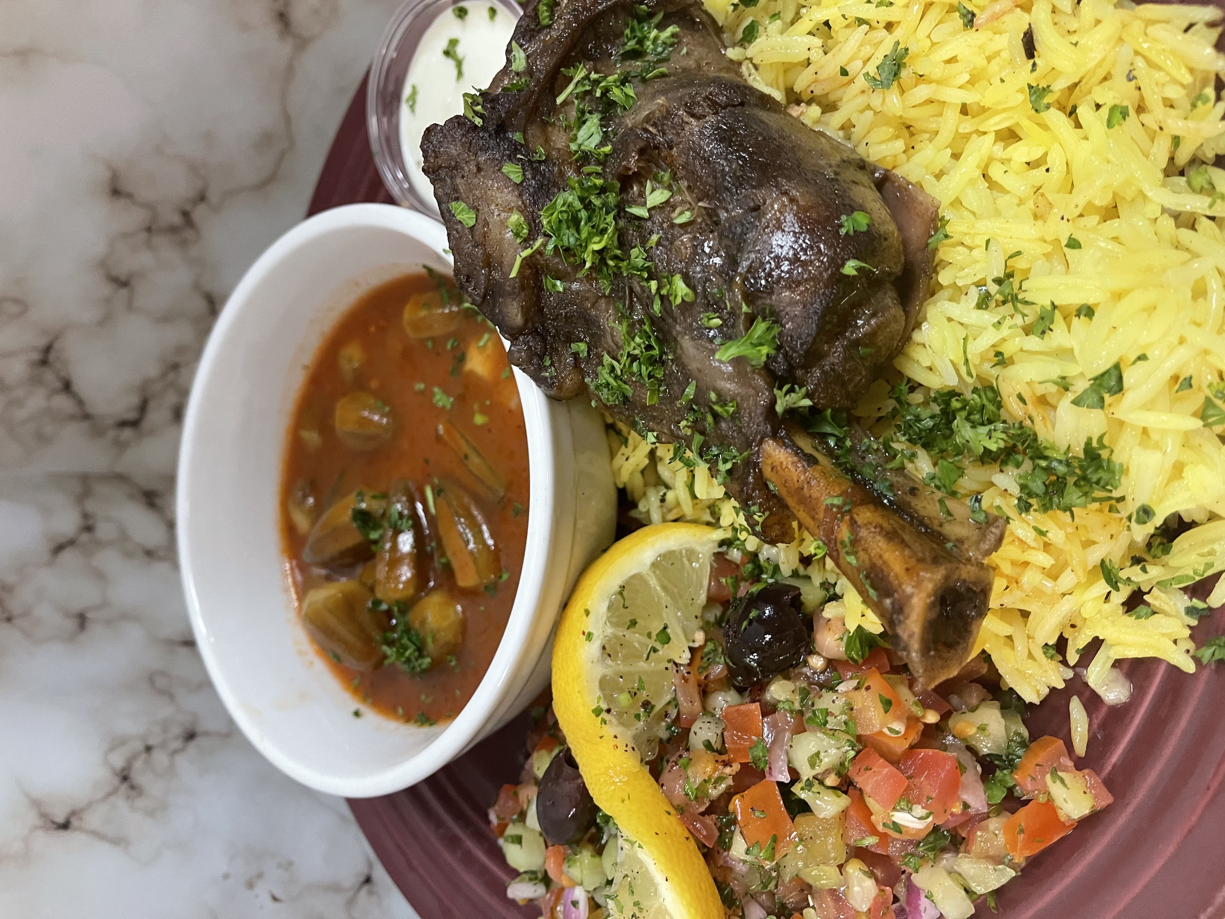 Order Lamb Shank food online from Yasmines Cafe store, Albuquerque on bringmethat.com