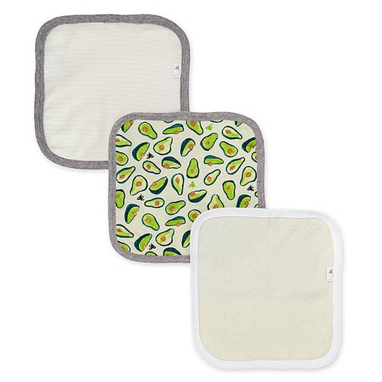 Order Burt's Bees Baby® 3-Pack Avo-Crazy Washcloths in Honeydew food online from Buybuy Baby store, Mason on bringmethat.com