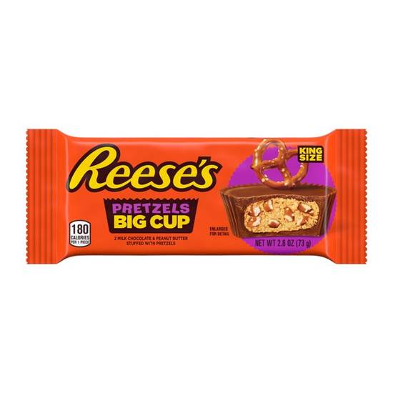 Order Reeses BIG CUP with Pretzels Milk Chocolate Peanut Butter King Size Cups Candy food online from Exxon Food Mart store, Port Huron on bringmethat.com