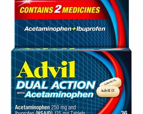 Order Advil Dual Action w/Acetaminophen 36 ct food online from McLean Ave Pharmacy store, Yonkers on bringmethat.com