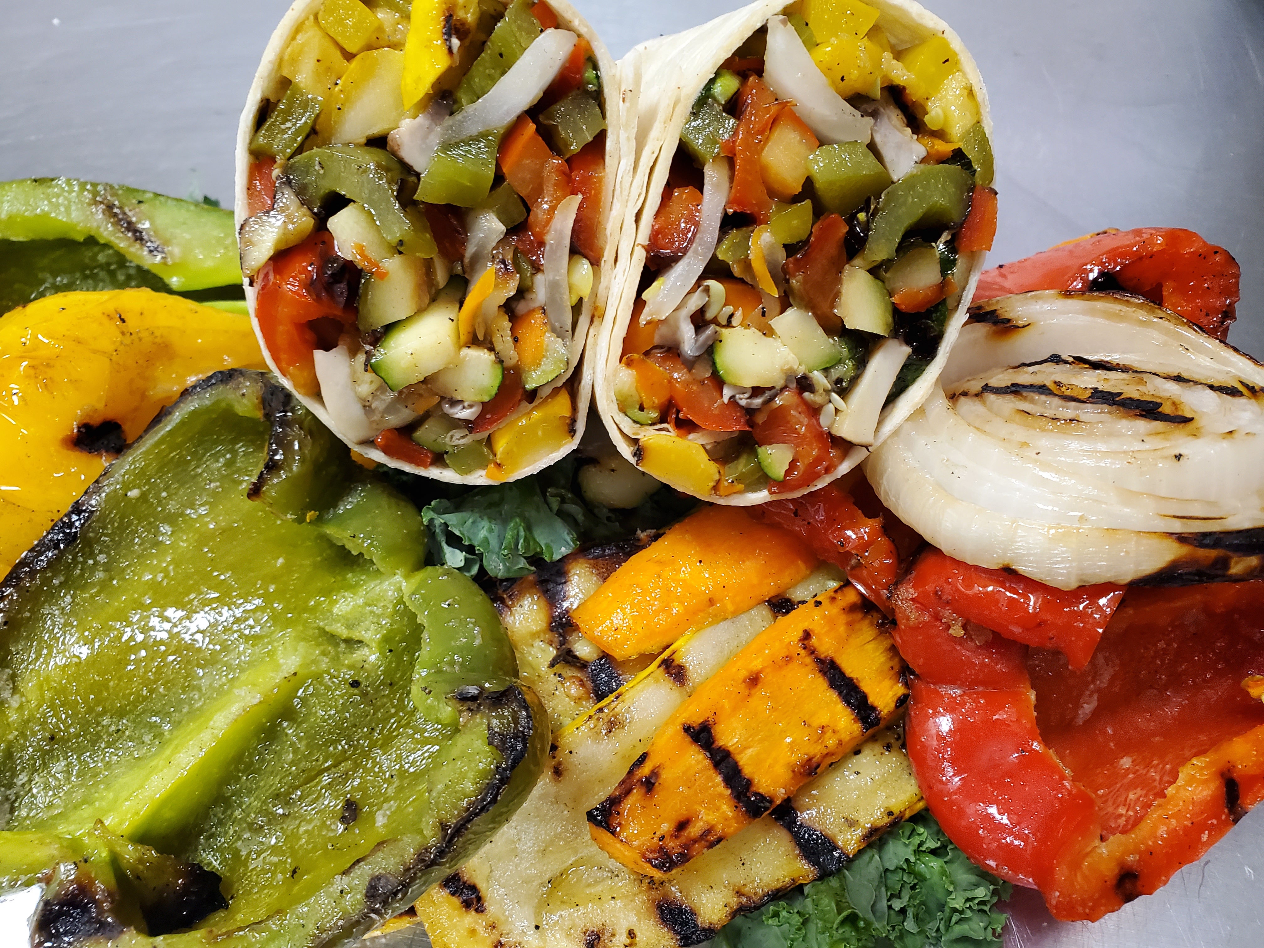 Order Grilled Vegetable Medley Wrap food online from Long Island Bagel Cafe store, Nesconset on bringmethat.com