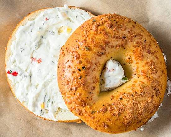 Order Bagel with Cream Cheese + add-ons (v/o) food online from Seize The Bagel store, Vancouver on bringmethat.com