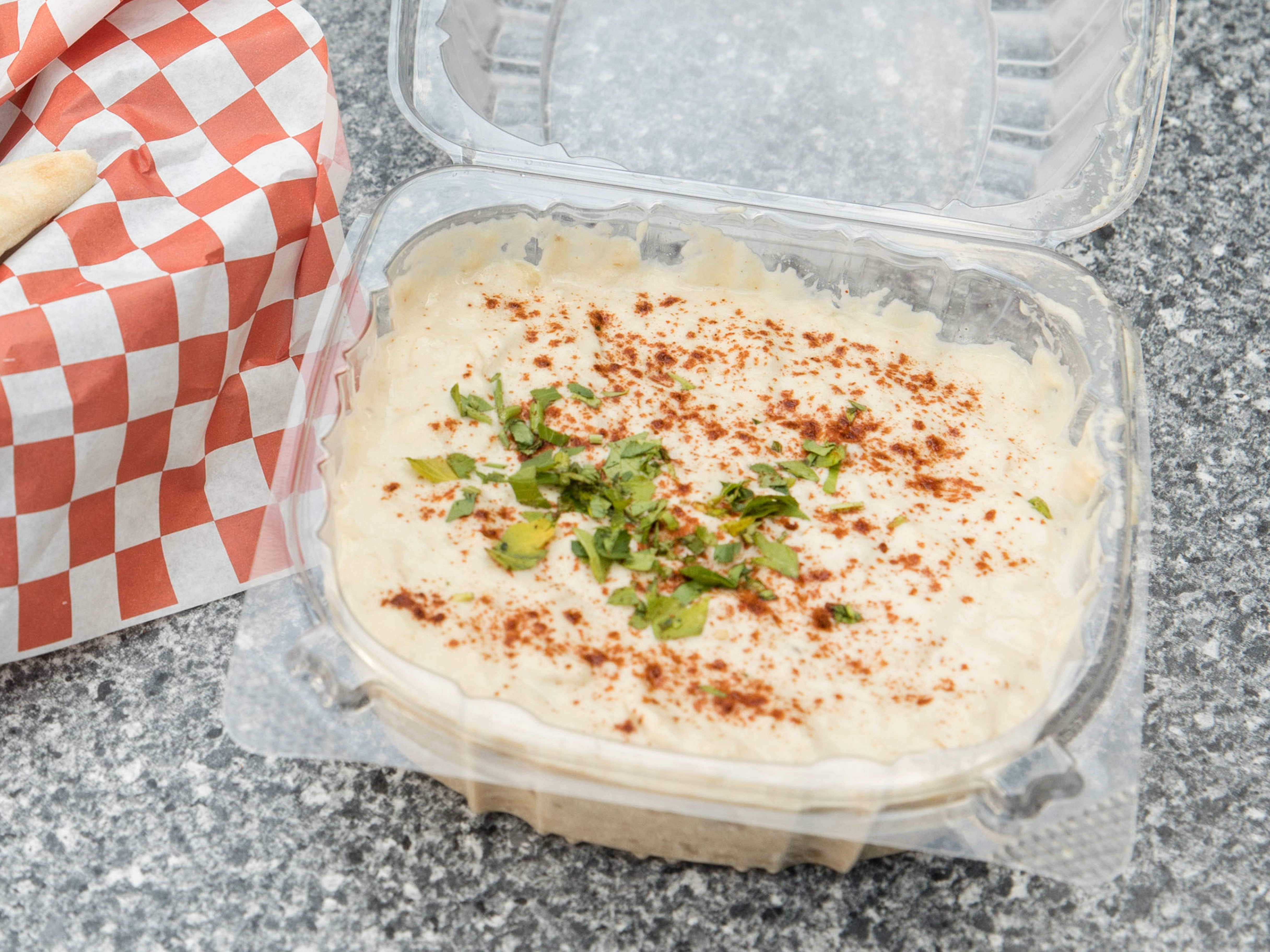 Order Hummus Plate food online from Midnight lounge and Mediterranean Cuisine store, Columbus on bringmethat.com