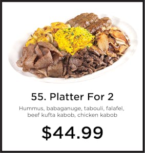 Order 55. Platter for 2 food online from Mystic Grill store, La Mesa on bringmethat.com