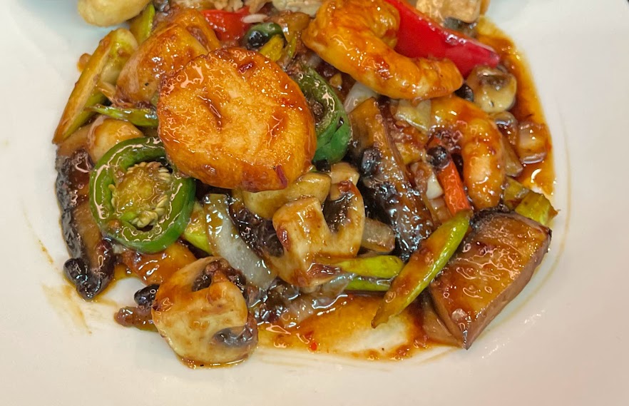Order Shrimp Scallop with Black Bean Sauce food online from Cafe Ginger store, Houston on bringmethat.com