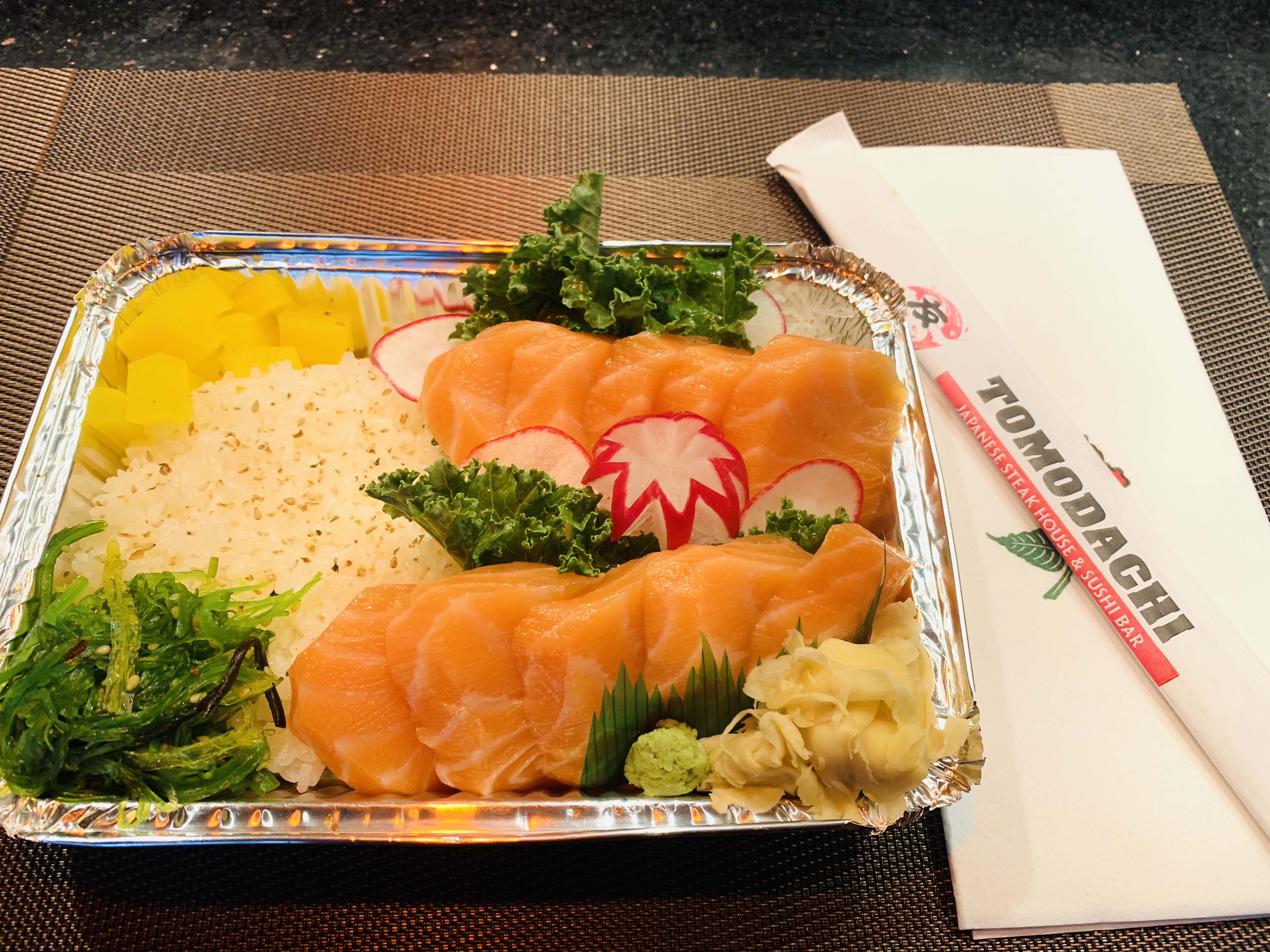 Order 3. Salmon Don food online from Tomodachi Japanese Steakhouse & Sushi Bar store, Royersford on bringmethat.com