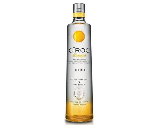 Order Ciroc Pineapple, 750mL vodka (35.0% ABV) food online from House Of Wine store, New Rochelle on bringmethat.com