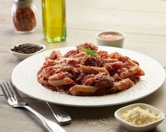 Order  Penne Meatball Pasta  food online from Chicago's Pizza With A Twist store, Ashburn on bringmethat.com