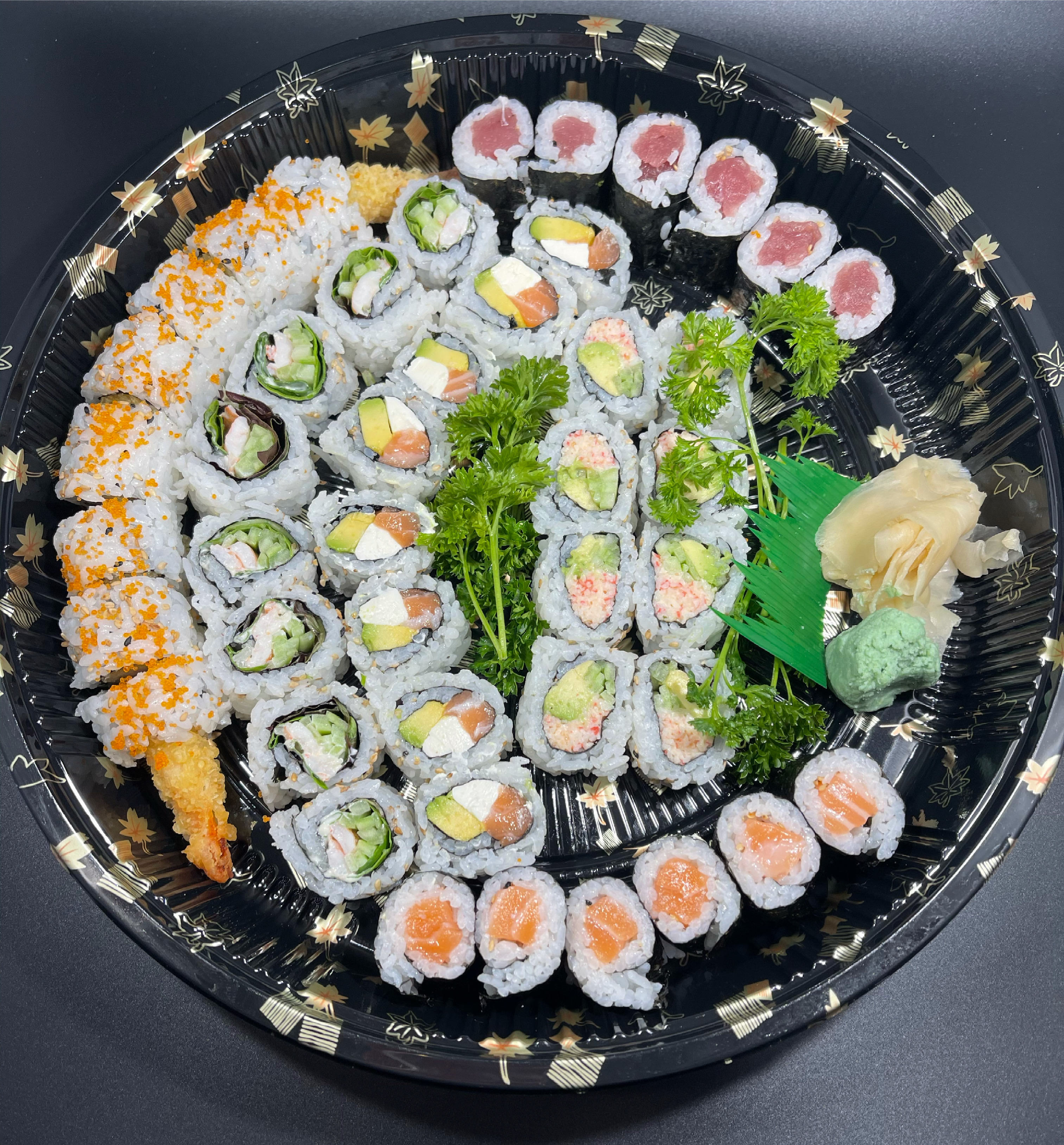 Order Party Tray A food online from Tsuki Sushi store, Lombard on bringmethat.com