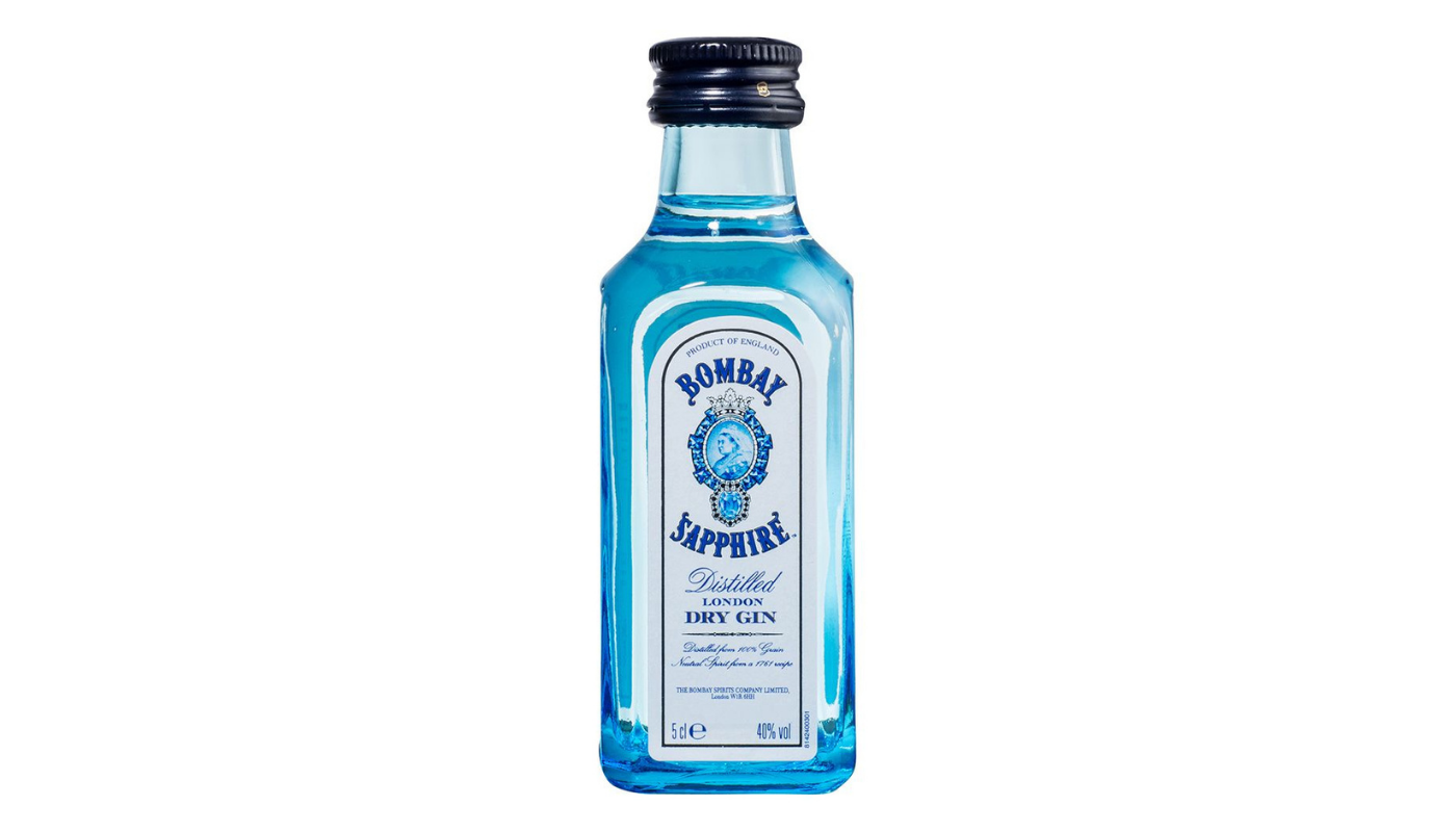 Order Bombay Sapphire Distilled London Dry Gin 50mL food online from Plaza Market store, Baldwin Park on bringmethat.com