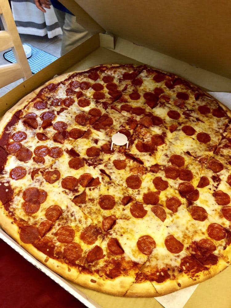 Order 24'' Giant Pizza with Three Toppings & 6 Pack Soda Special - Special food online from Rosaria Pizza store, Poway on bringmethat.com