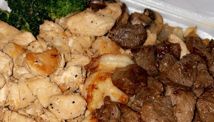 Order Hibachi Double Combo  food online from Yoshi Hibachi Grille store, Detroit on bringmethat.com