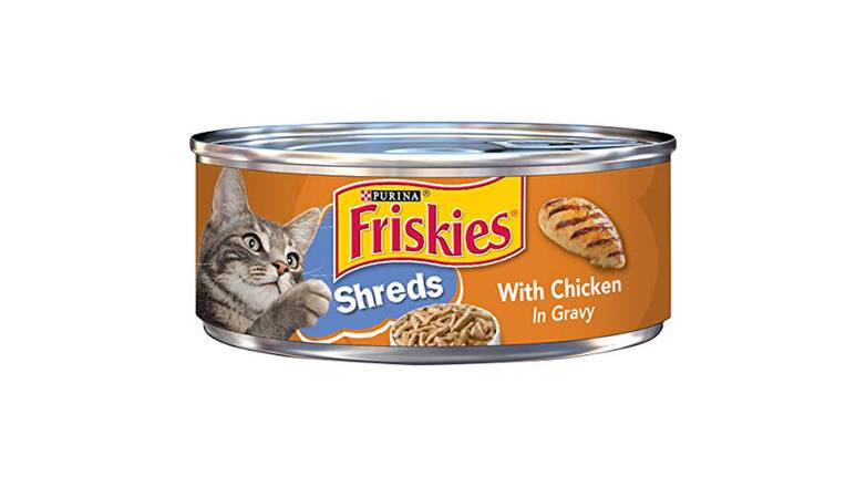 Order Purina Friskies Gravy Wet Cat Food, Shreds With Chicken - 24 count food online from Route 7 Food Mart store, Norwalk on bringmethat.com