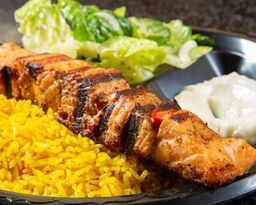 Order Grilled Salmon Plate food online from Pita Grill store, Orange on bringmethat.com