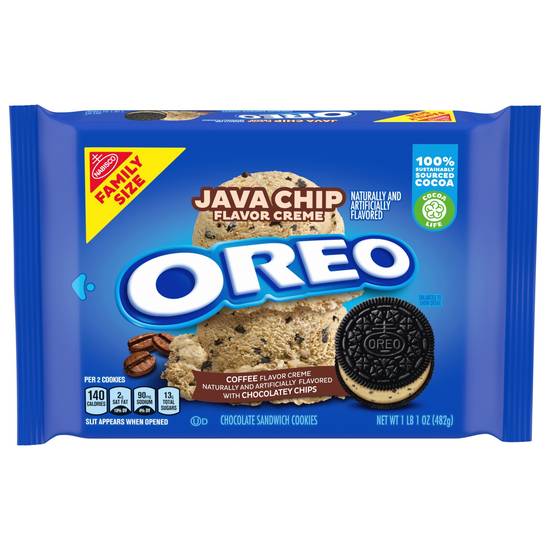 Order OREO Java Chip Flavored Creme Chocolate Sandwich Cookies, Family Size, 17 oz food online from Cvs store, MONTEZUMA on bringmethat.com