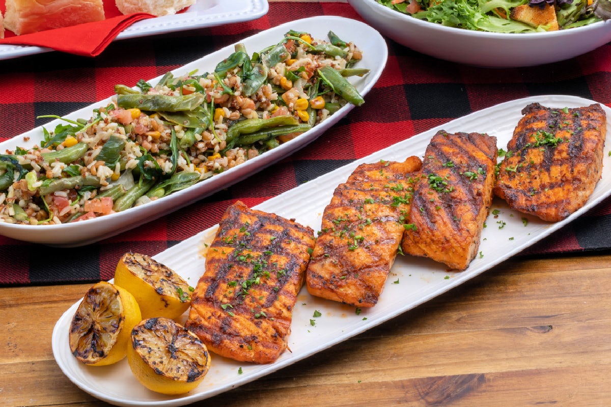 Order Chargrilled Salmon ~ Party Pack food online from Twin Peaks Restaurant store, Oklahoma City on bringmethat.com