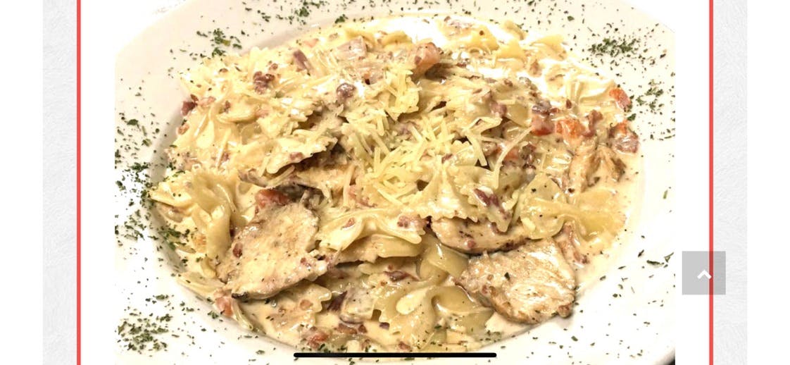 Order Asiago Chicken Bowtie - Platter food online from Casa Nostra Italian Cuisine store, Greeneville on bringmethat.com