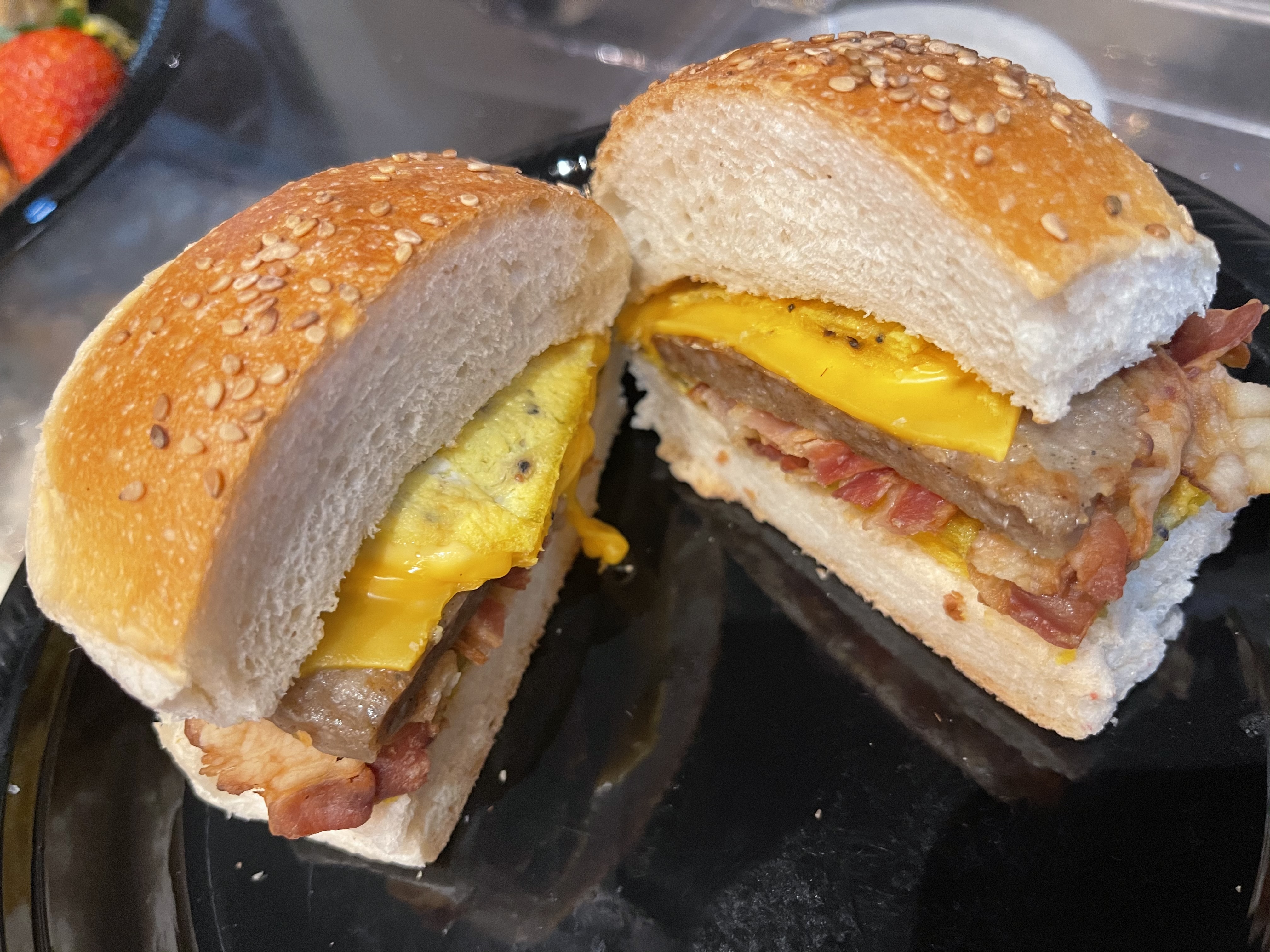 Order Egg Cheese Meat Sandwich food online from Astoria Bakery & Cafe store, New York on bringmethat.com