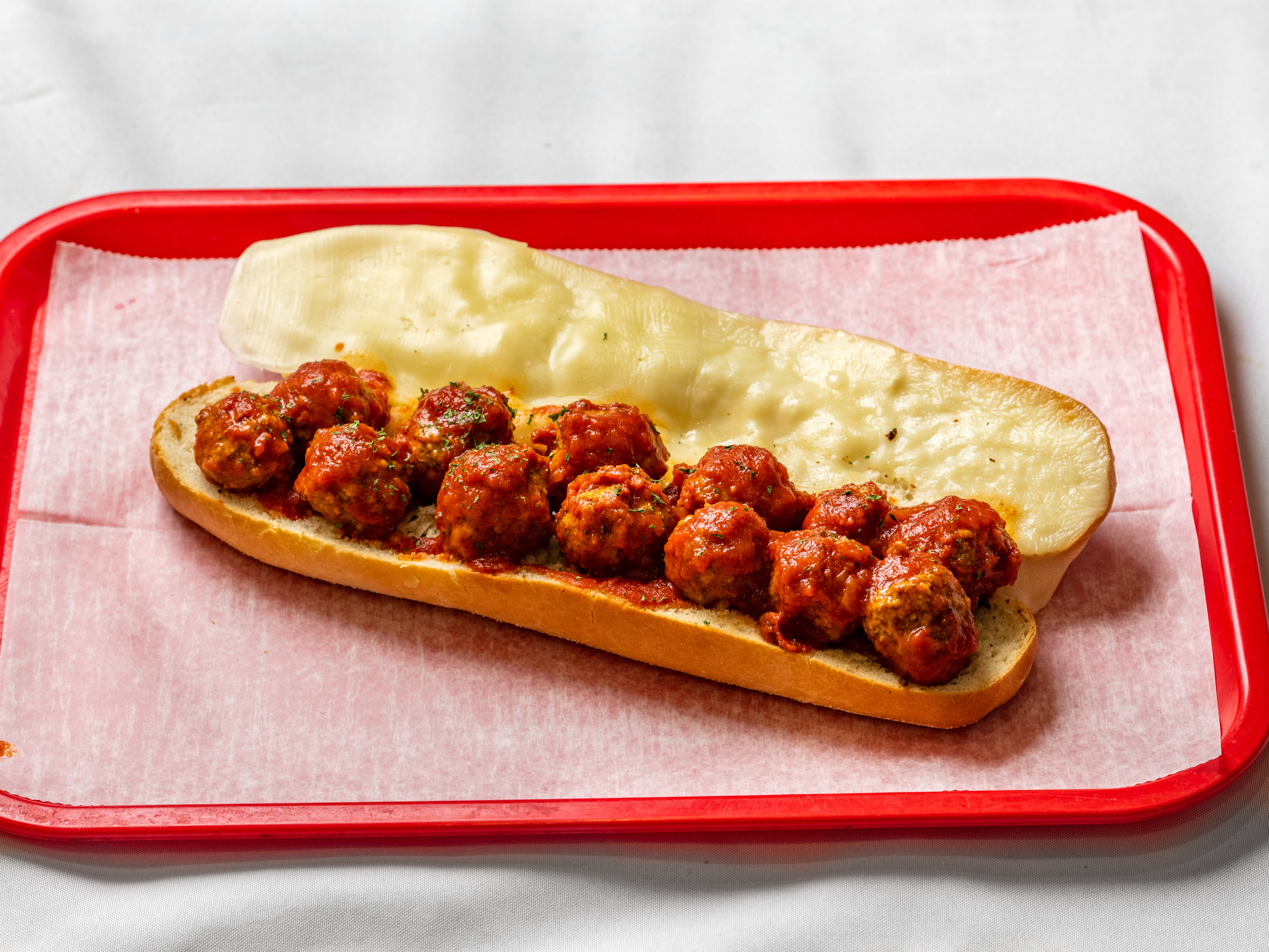 Order Meatball Parmesan Sandwich food online from Pequannock Deli store, Pequannock Township on bringmethat.com