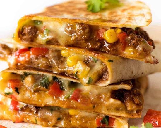 Order Quesadilla with Salad, Sauce and Sour Cream food online from Sunny Food Mart #3 store, Cedar Hill on bringmethat.com